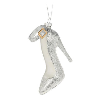 Silver Shoe W/Strap Ornament