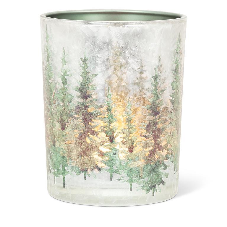 Medium Frost Winter Forest Candle Holder