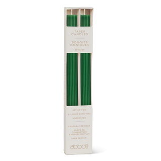 Ridged Taper Candles Hunter Green - 2/Pk