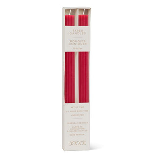 Ridged Taper Candles Red - 2/Pk