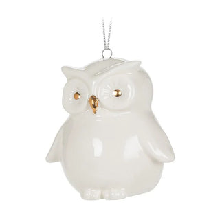 White Porcelain Owl Ornament