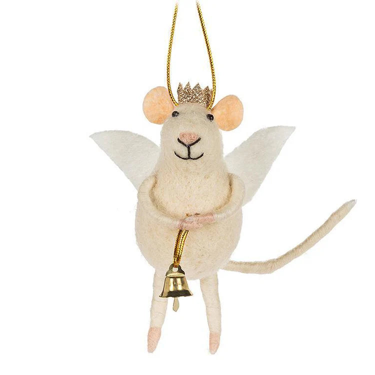 Angel Mouse W/Bell Ornament