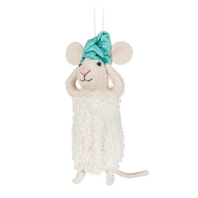 Spa Mouse with Turban & Towel Ornament