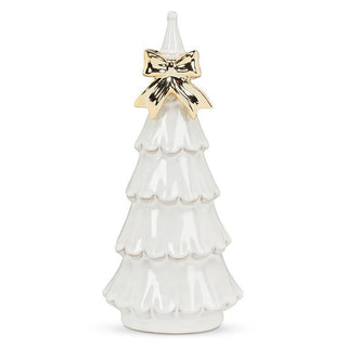 Large Snowy Tree with Gold Bow by Abbott Collection