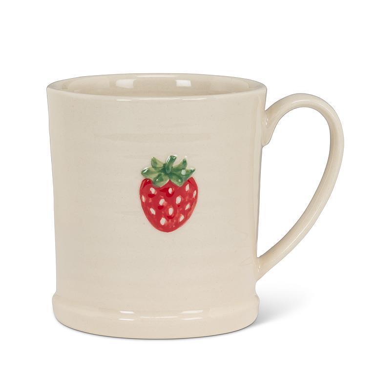 Rimmed Mug With Strawberry