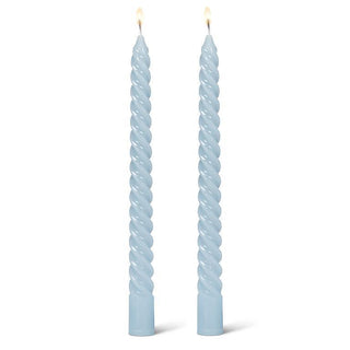 Tight Spiral Taper Candles Pale Blue - 2/Pk