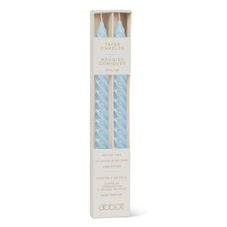 Tight Spiral Taper Candles Pale Blue - 2/Pk