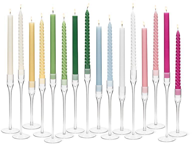 Tight Spiral Taper Candles Pale Blue - 2/Pk