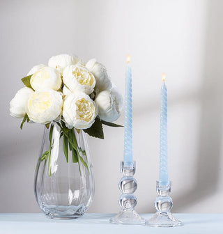 Tight Spiral Taper Candles Pale Blue - 2/Pk