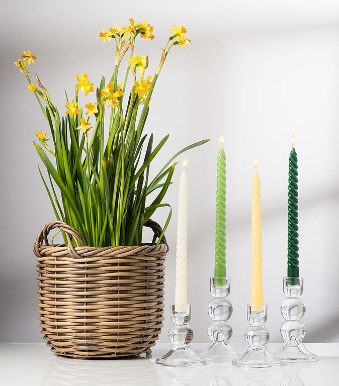 Tight Spiral Taper Candles Hunter Green - 2/Pk