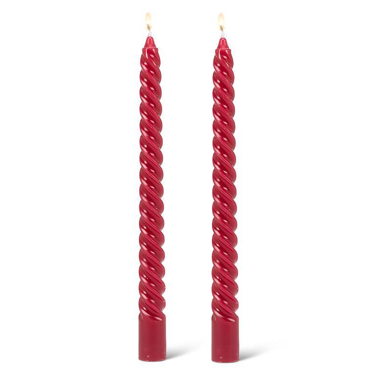 Tight Spiral Taper Candles Red - 2/Pk