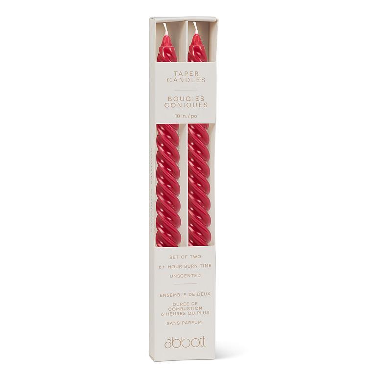 Tight Spiral Taper Candles Red - 2/Pk