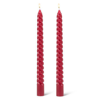 Tight Spiral Taper Candles Red - 2/Pk