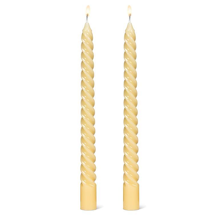 Tight Spiral Taper Candles Yellow - 2/Pk