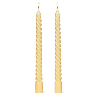 Tight Spiral Taper Candles Yellow - 2/Pk