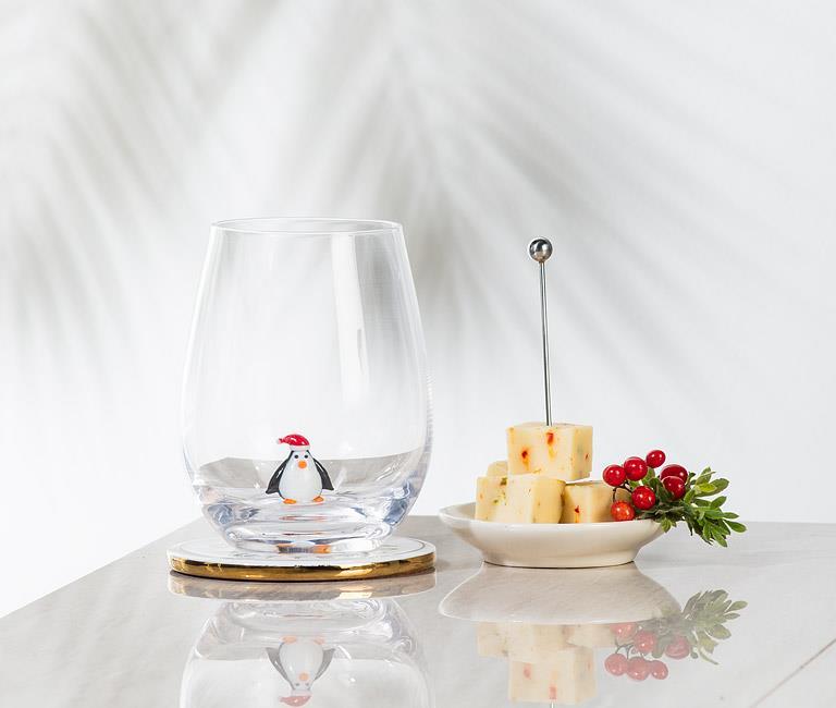Penguin Icon Stemless Wine Glass