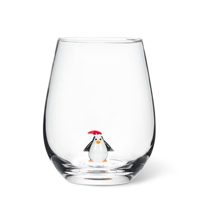 Penguin Icon Stemless Wine Glass