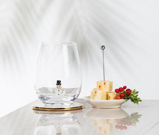 Snowman Icon Stemless Wine Glass