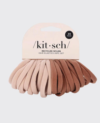 Kitsch Nylon Elastic Hair Ties 20 Pack Blush