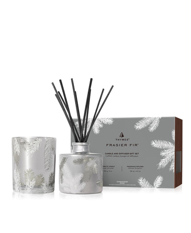 Thymes Frasier Fir Statement Candle And Reed Diffuser Gift Set