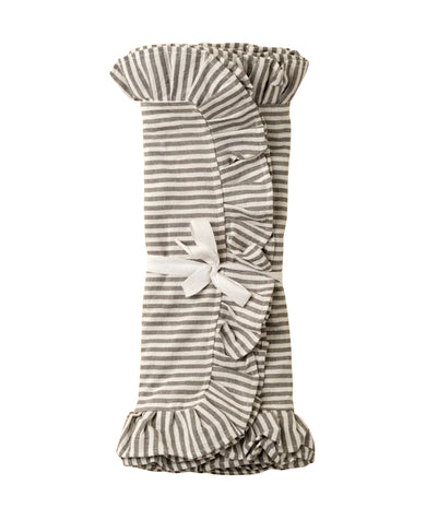 Ruffle Thin Stripe Table Runner - Grey