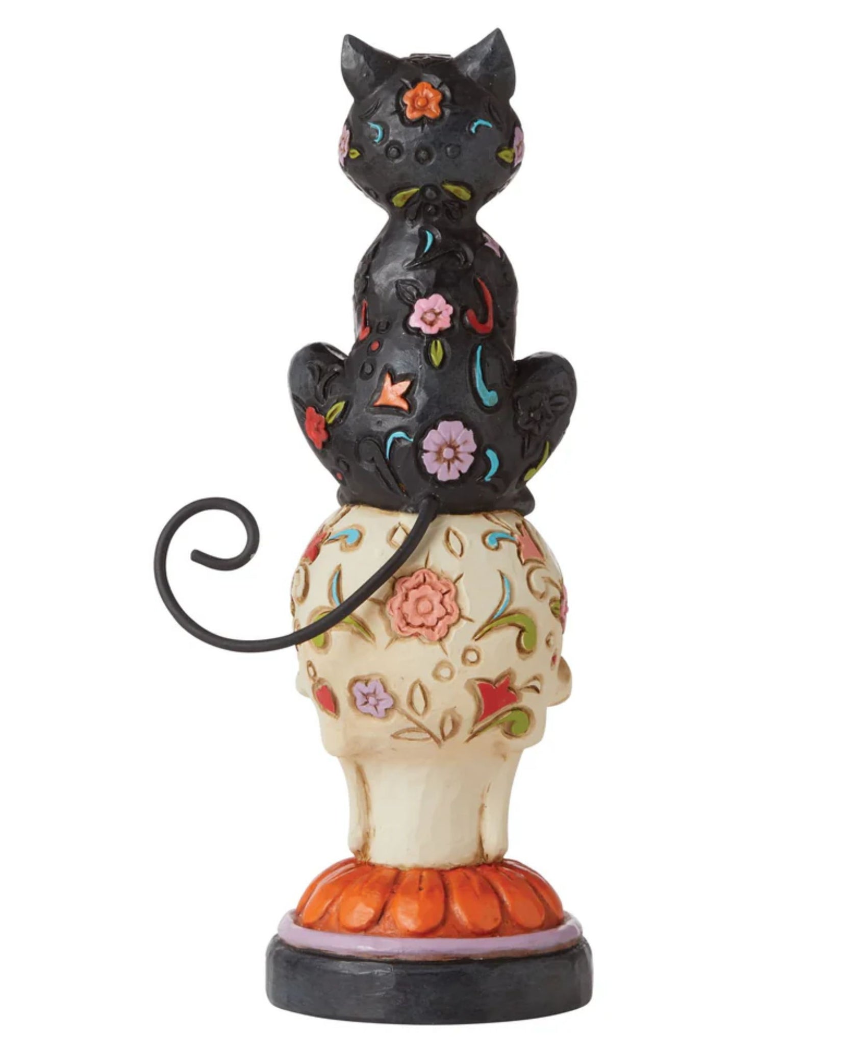 Jim Shore: Day Of The Dead Black Cat On Skull Figurine
