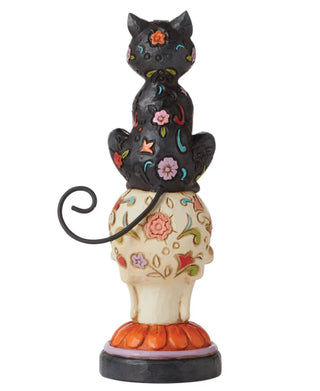 Jim Shore: Day Of The Dead Black Cat On Skull Figurine