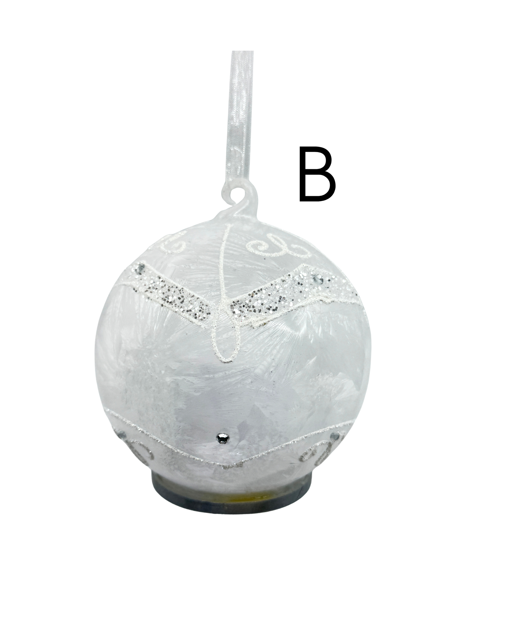 LED White Frosted Glass Ornaments