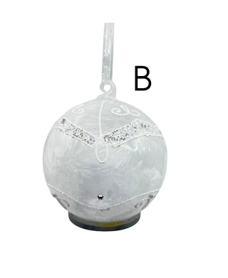 LED White Frosted Glass Ornaments