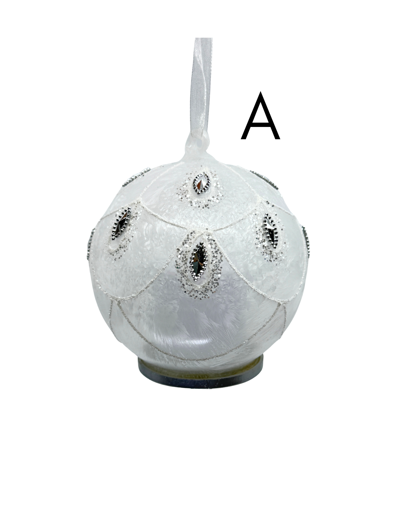 LED White Frosted Glass Ornaments