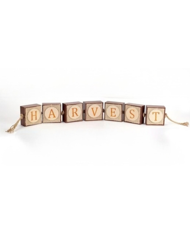 Harvest Wood Block Sign