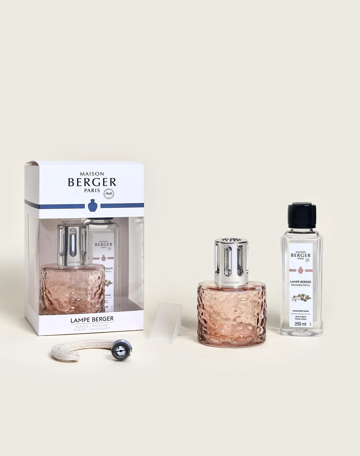 Mirage Beige Lamp Gift Set With Home Sweet Home - Lampe Berger