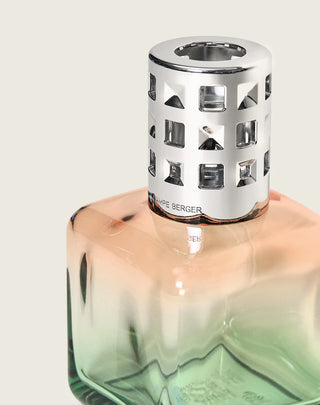 Glacon Peach Green Gradient Fragrance Lamp Gift Set With Ocean Breeze - Lampe Berger