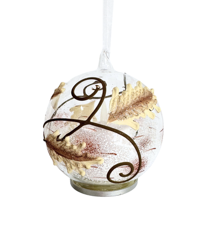 LED Glass Woodland Leaves Ornament