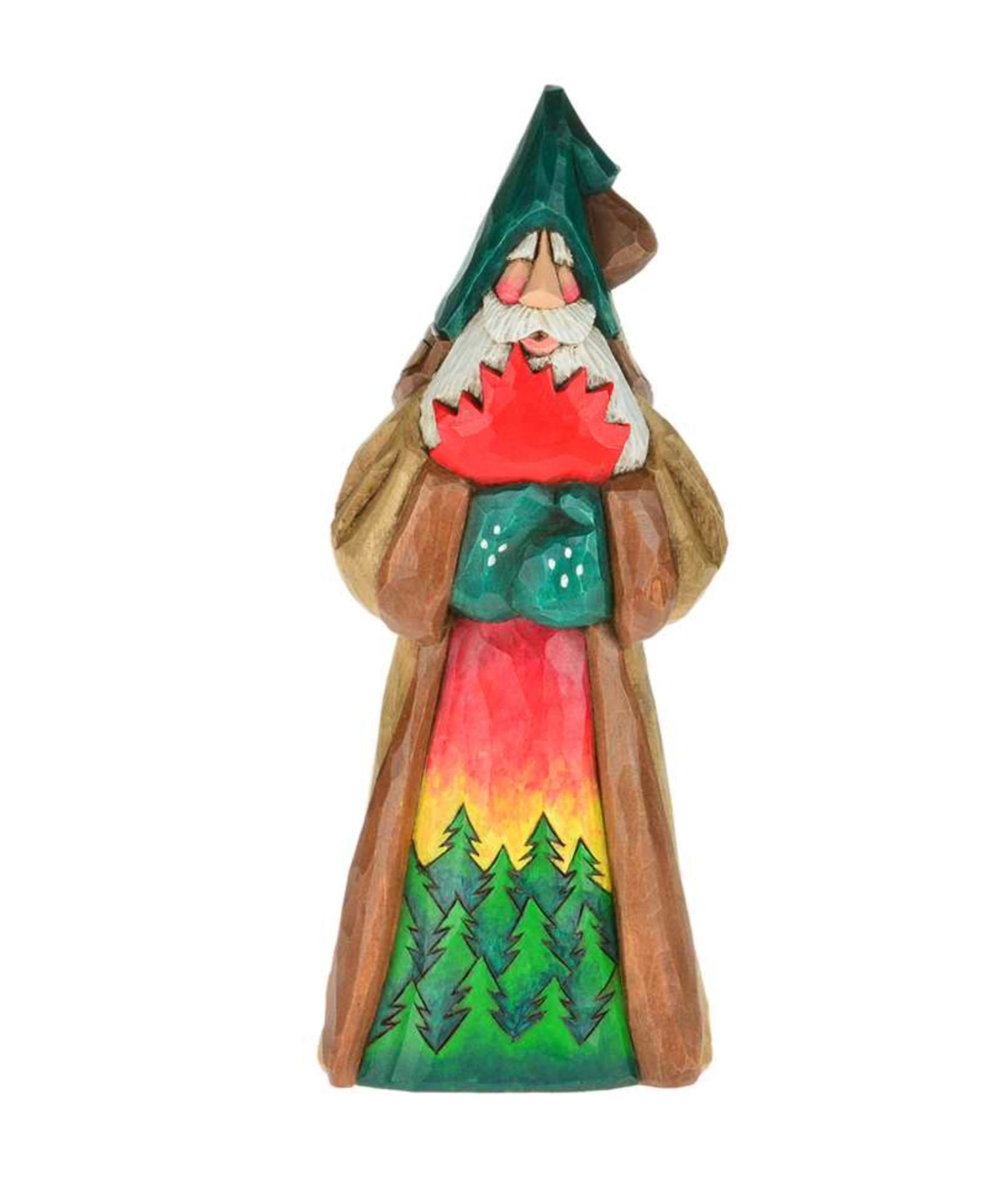 Cottage Carvings Maple Leaf Santa With Sunset