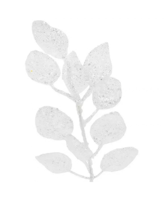 White Glitter Eucalyptus Pick