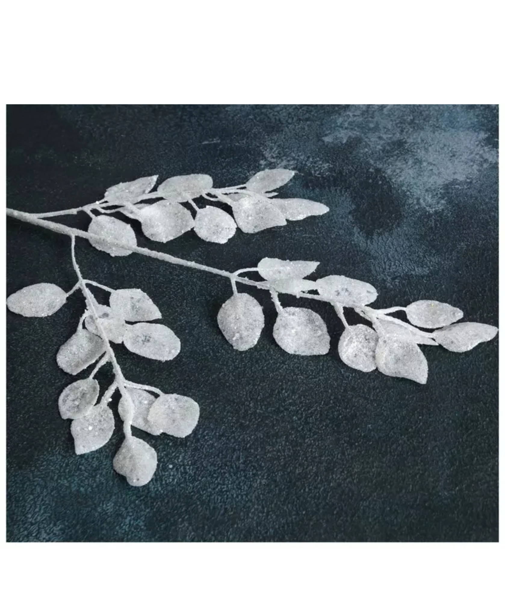 White Glitter Eucalyptus Pick