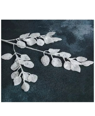 White Glitter Eucalyptus Pick