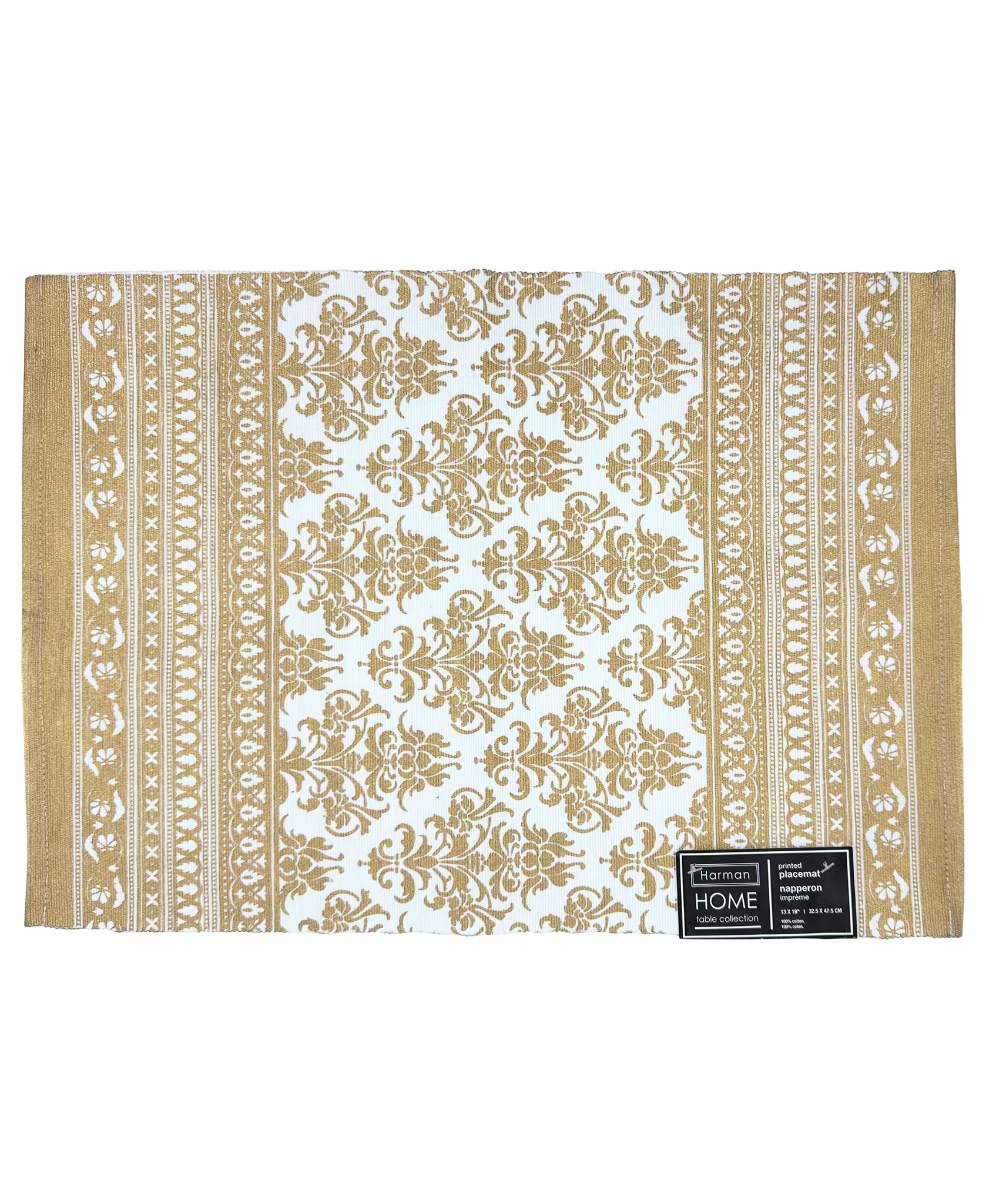 Harman Home Baroque Printed Gold Placemat