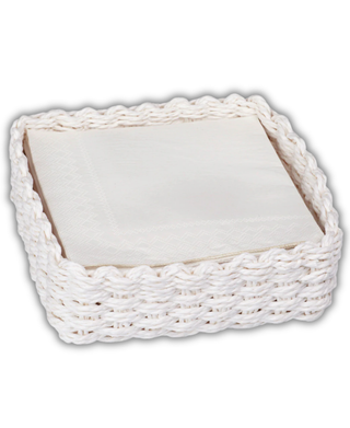 Paper Woven White Lunch Towel Caddy