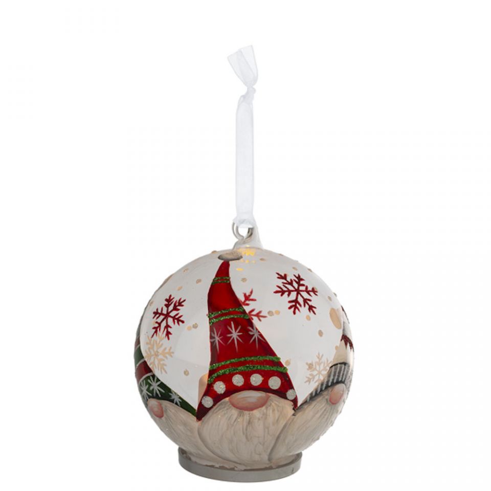 LED Glass Gnome Ornaments