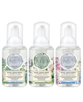 Michel Design Works Mini Foaming Hand Soap 3 Pack - Cotton & Linen, Magnolia Petals, Wild Hydrangea