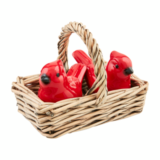 Cardinal Salt & Pepper In Basket