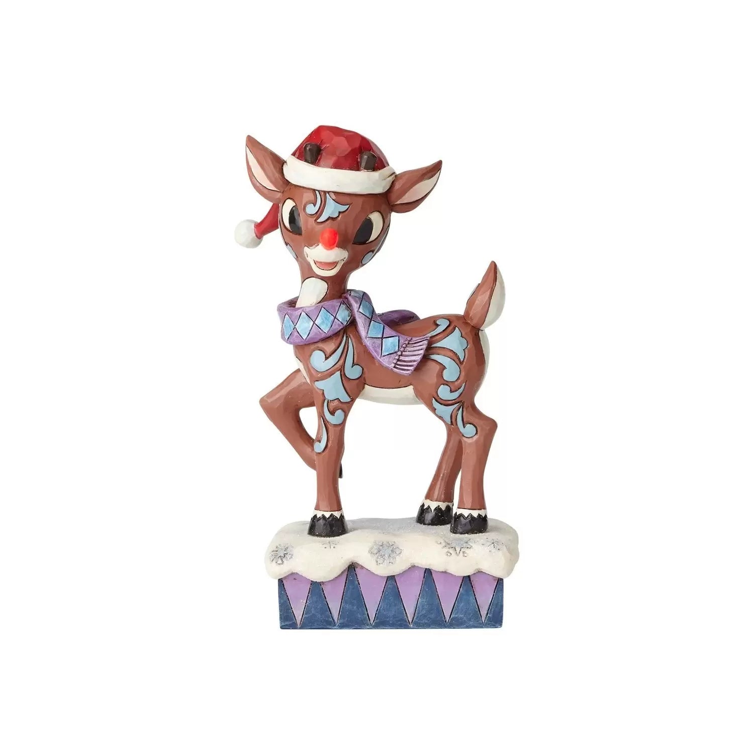 Jim Shore Traditions Rudolph With Santa Hat Lighted Figurine