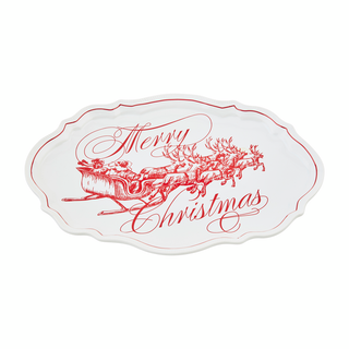 Toile Merry Christmas Platter