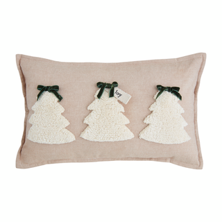 White Trees Tufted Pillow