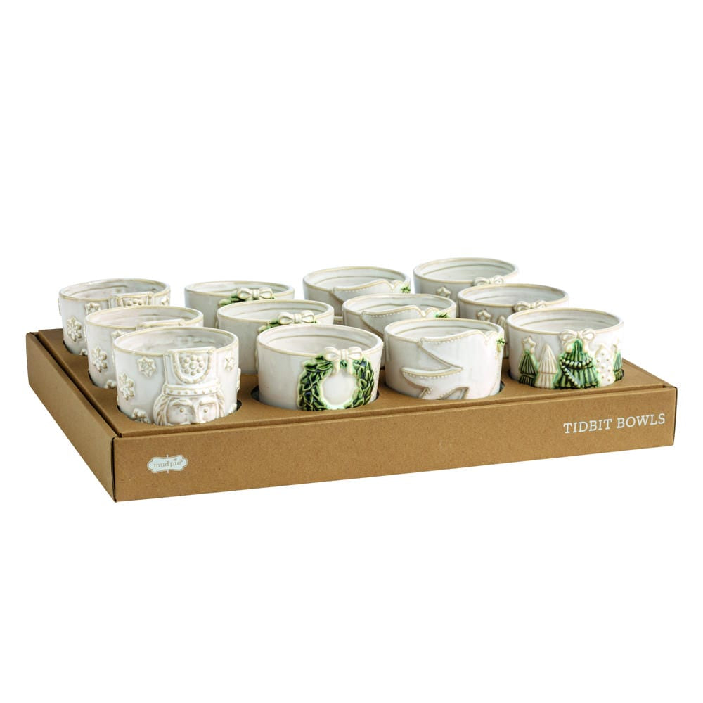 White Christmas Tidbit Dish - Assorted