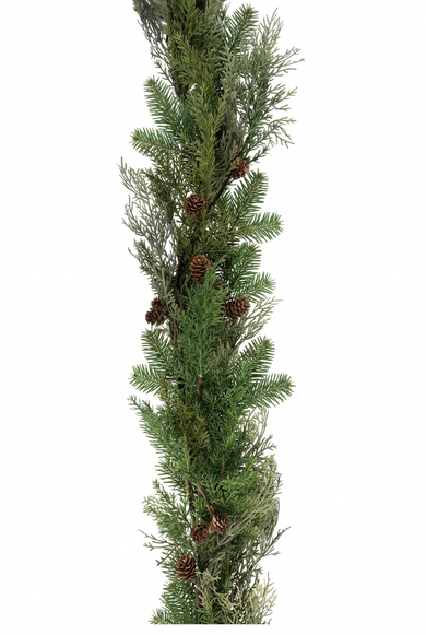 Green Garland With Pine Cones