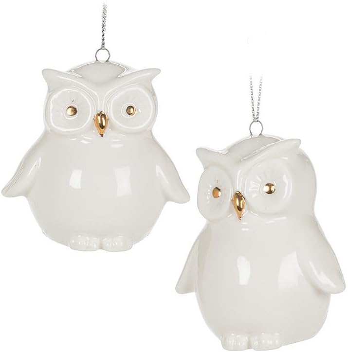 White Porcelain Owl Ornament