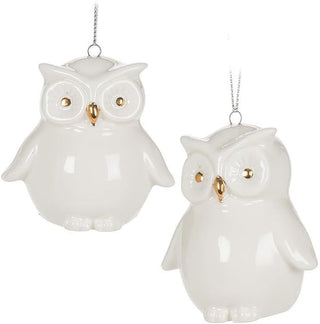 White Porcelain Owl Ornament